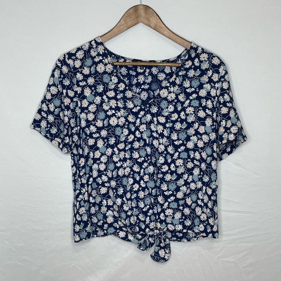 Madewell Novel Tie-Front Top in French Floral Size S - Picture 1 of 4